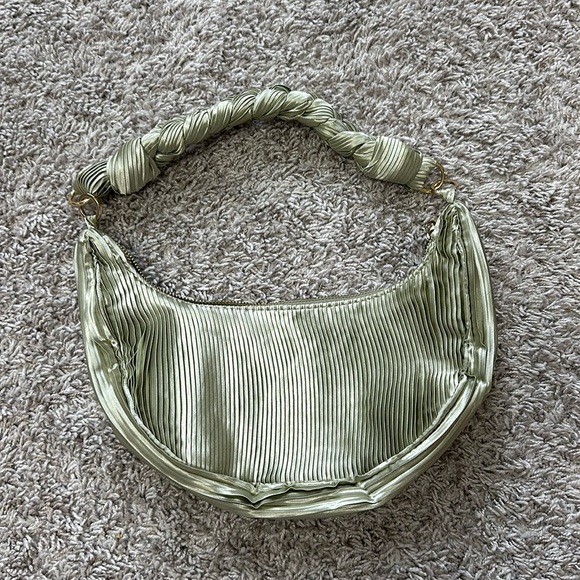 Zara green satin braided mini bag - Picture 1 of 4